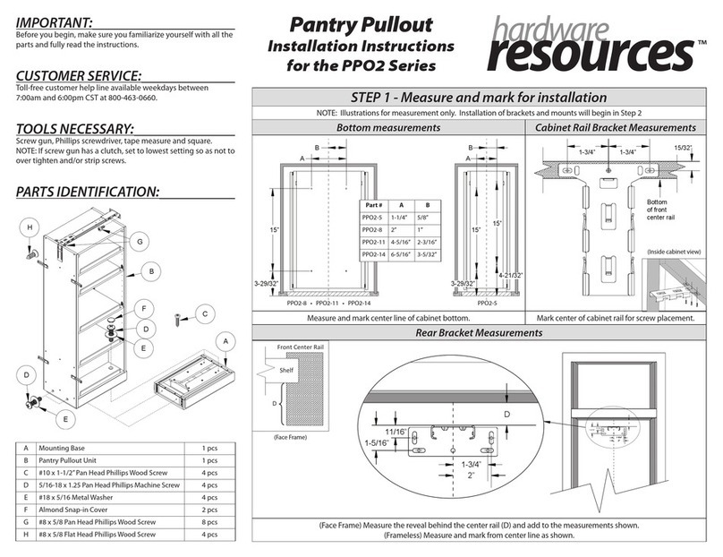 HARDWARE RESOURCES PPO2-5 installation instructions