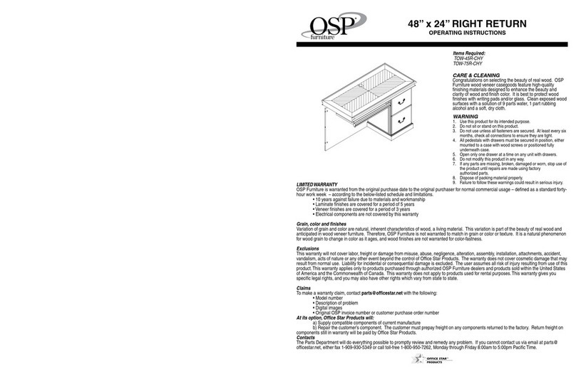 OSP furniture TOW-45R-CHY User manual OSP furniture TOW-45R-CHY User manual