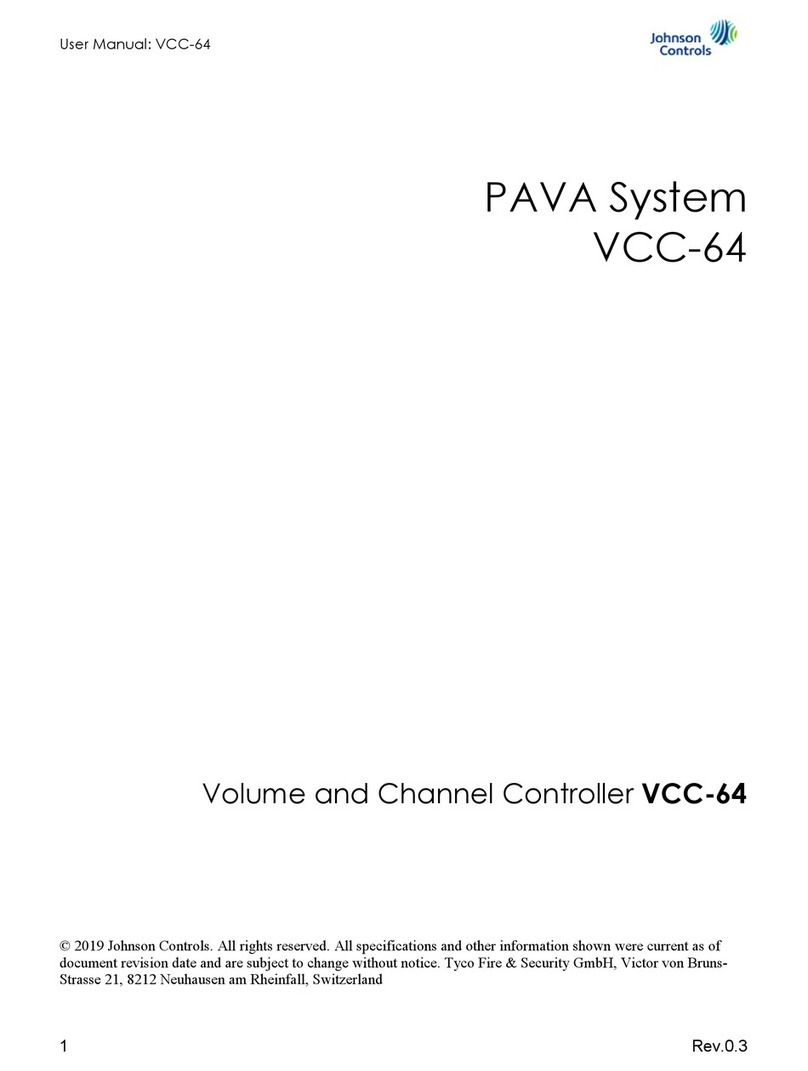 Johnson Controls VCC-64 User manual