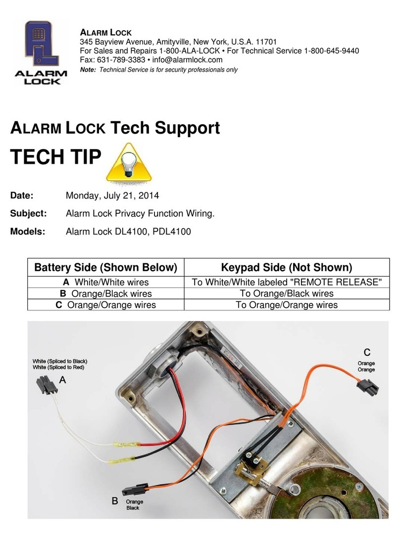 Alarm Lock DL4100 Series Tech tips