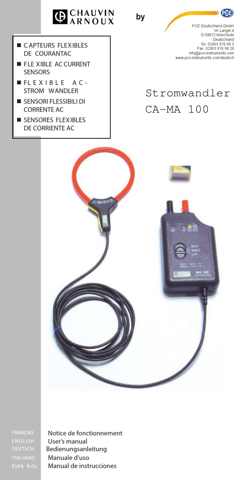 Chauvin Arnoux CA-MA 100 user manual