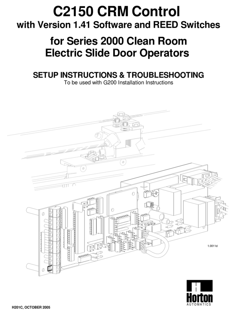 Horton 2000 Series SETUP INSTRUCTIONS & TROUBLESHOOTING
