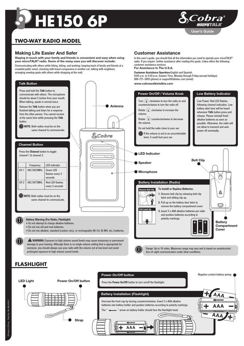 Cobra microTALK HE150 6P user guide