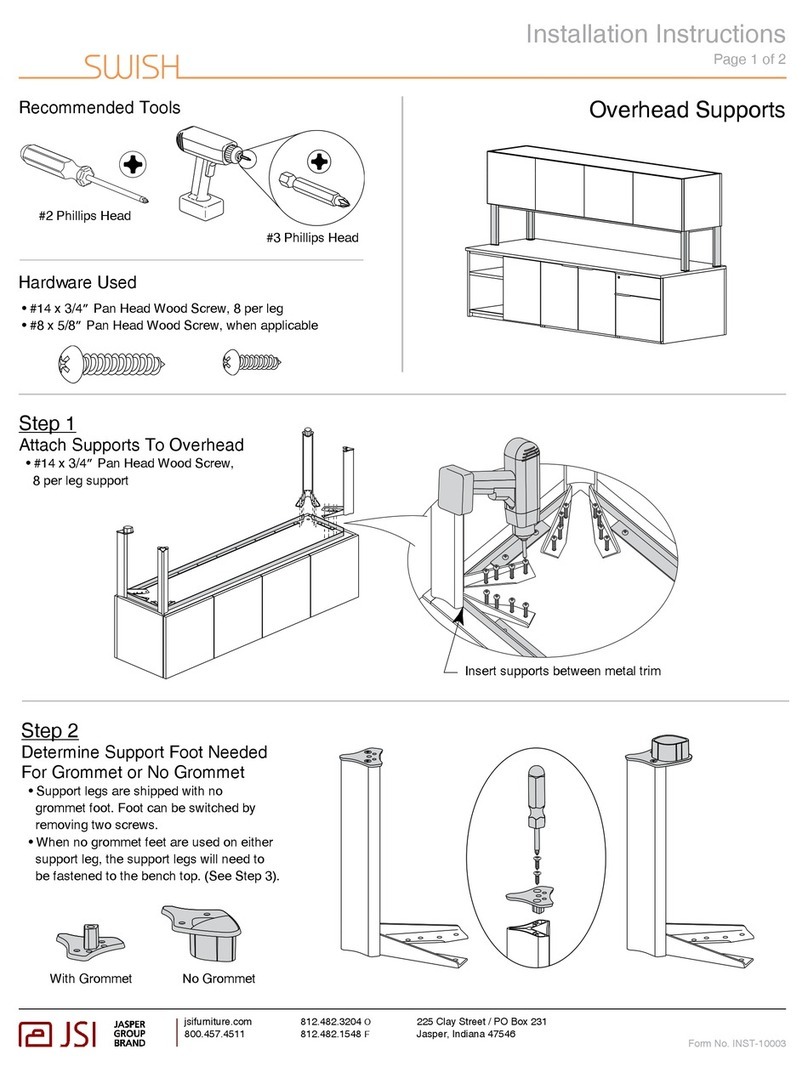 JSI SWISH Overhead Supports User manual JSI SWISH Overhead Supports User manual