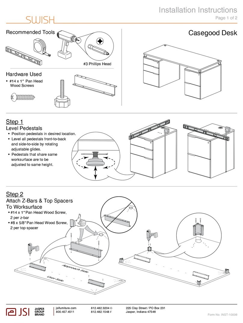 JSI SWISH Casegood Desk User manual