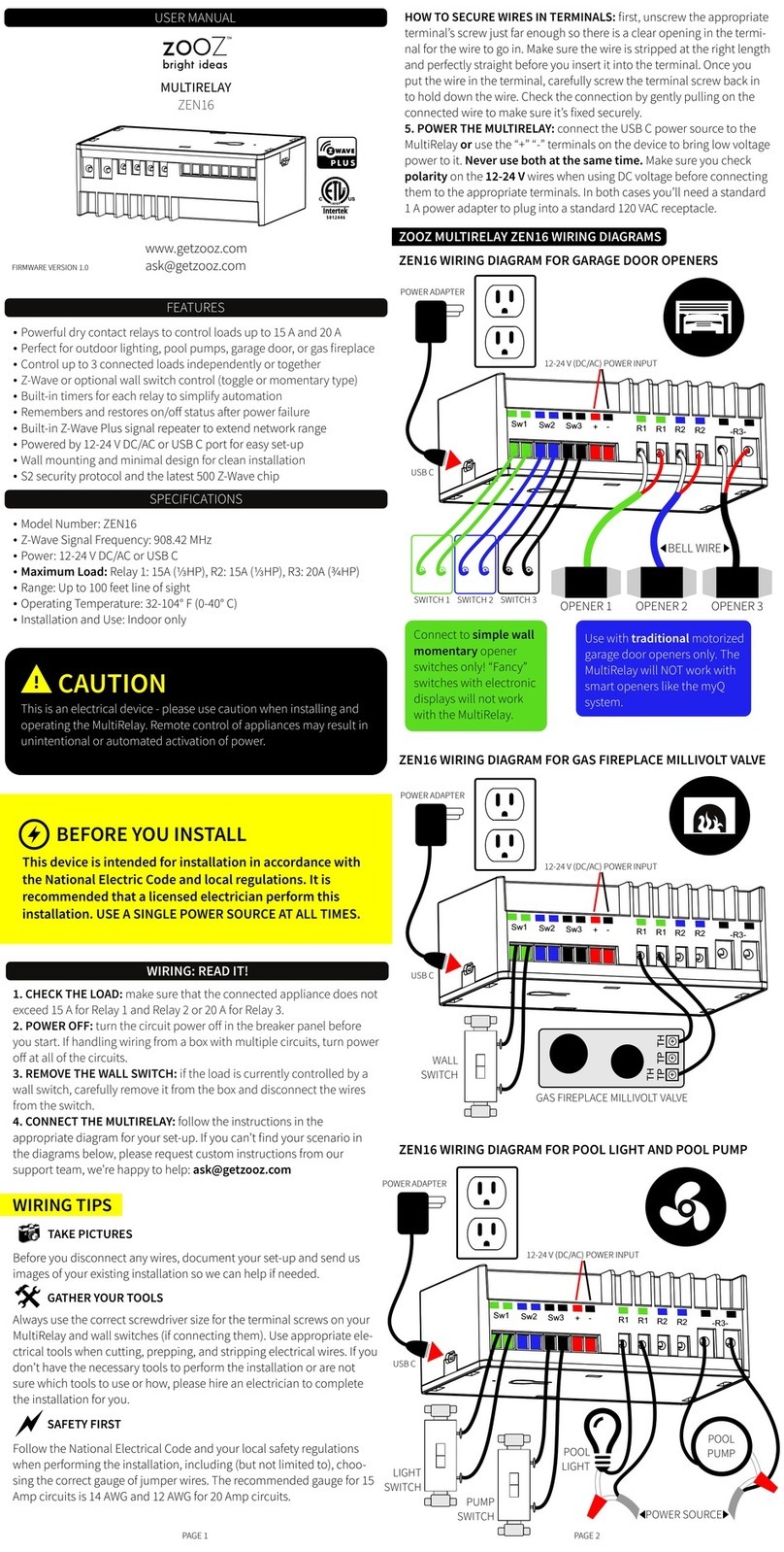 ZooZ ZEN16 user manual