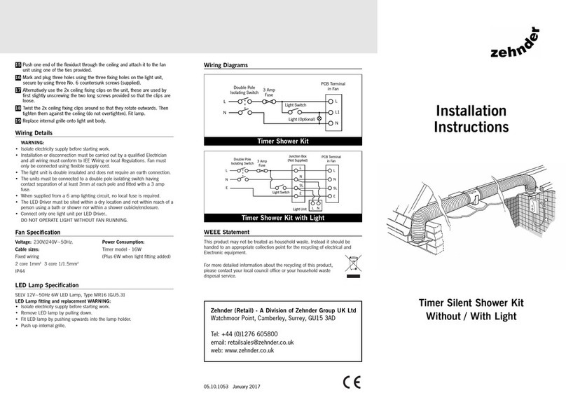 Zehnder Rittling Timer User manual