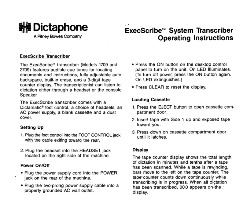 Pitney Bowes Dictaphone Execscribe operating instructions