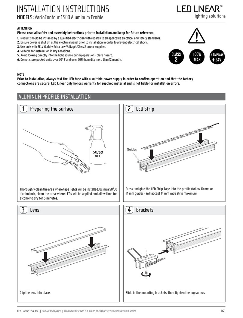 LED Linear VarioContour 1500 Aluminum Profile installation instructions LED Linear VarioContour 1500 Aluminum Profile installation instructions