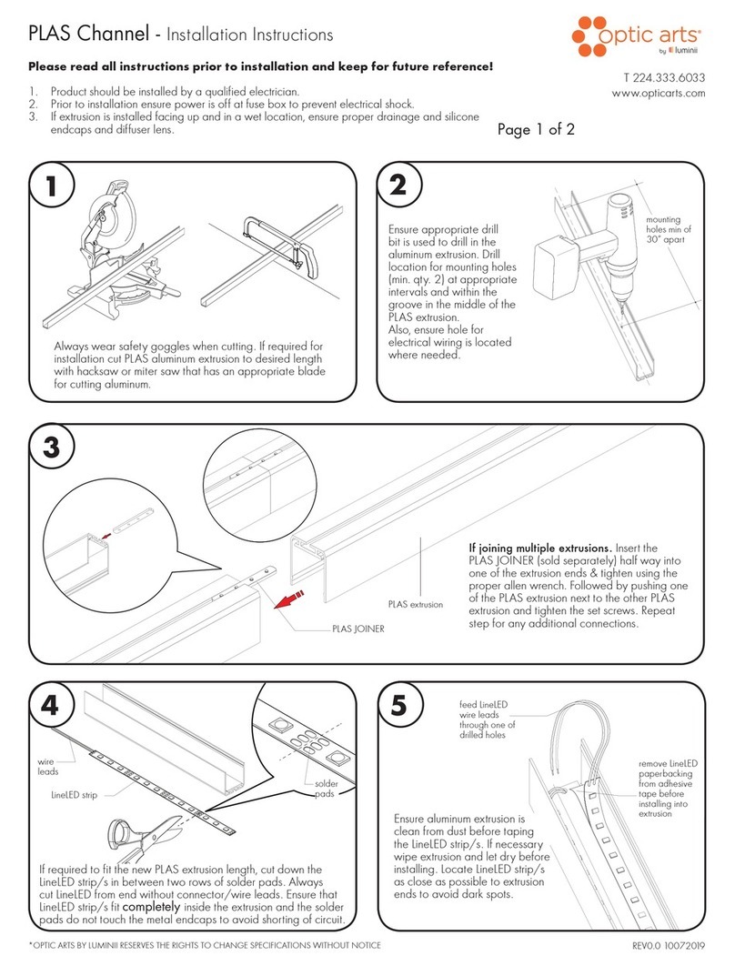 luminii Optic Arts PLAS Channel installation instructions