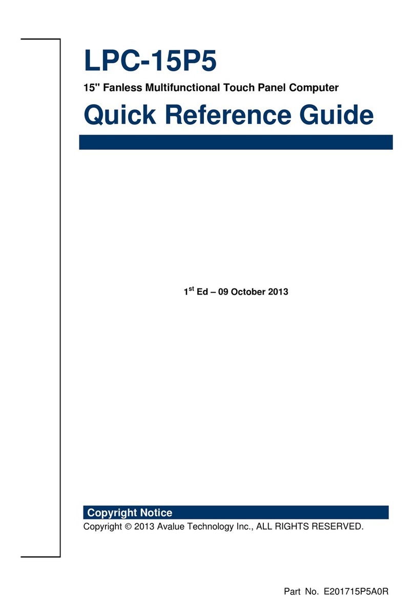 Avalue Technology LPC-15P5 User manual Avalue Technology LPC-15P5 User manual