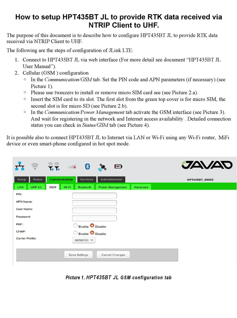 Javad HPT435BT JL Setup guide