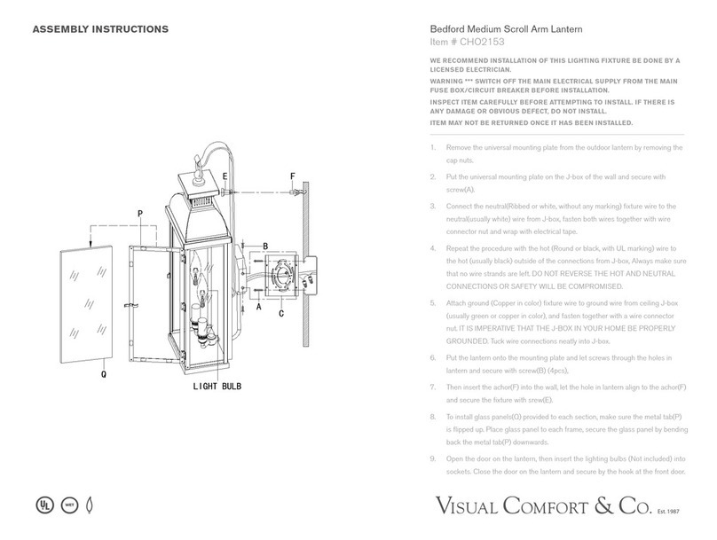 Visual Comfort & Co. CHO2153 Assembly instructions