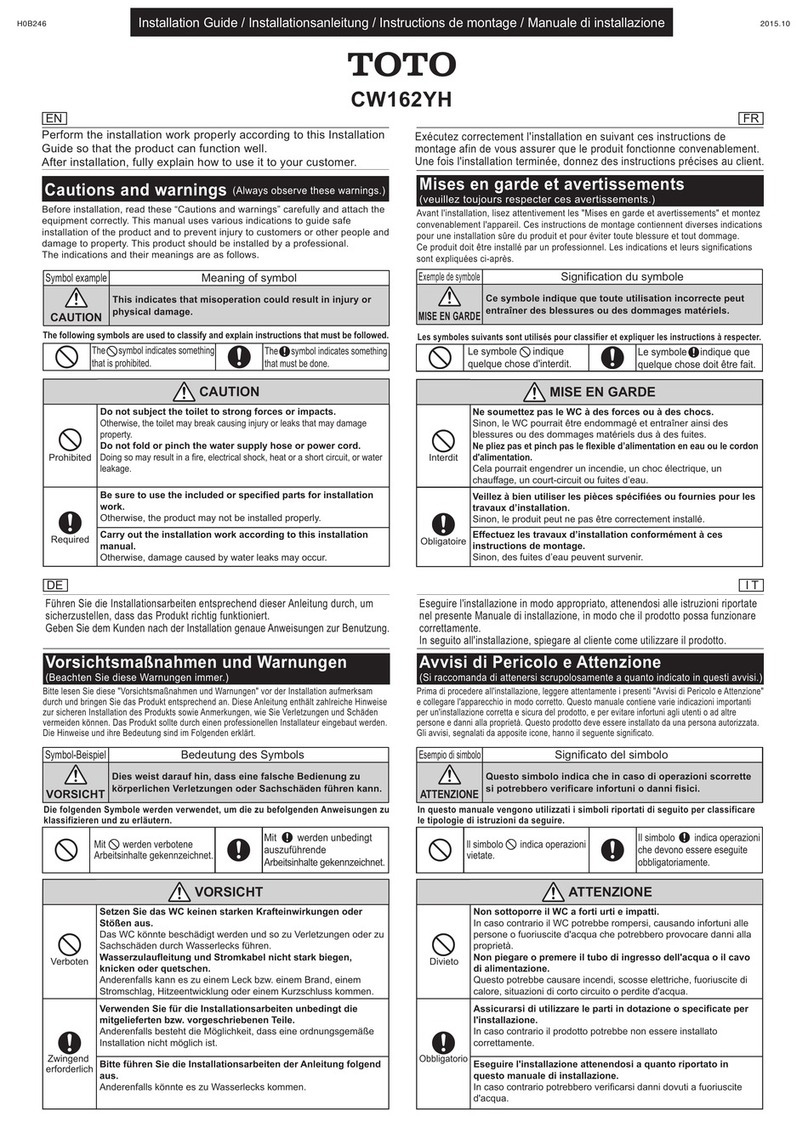 Toto CW162YH installation guide