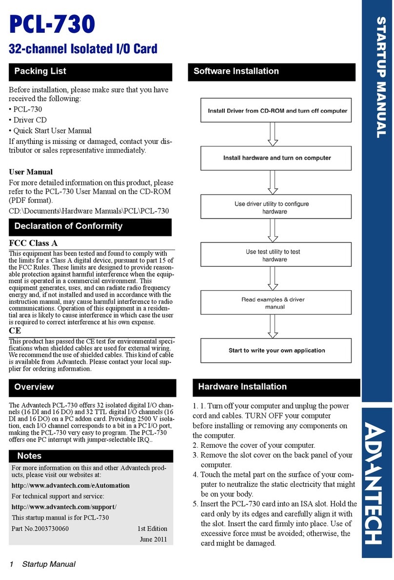 Advantech PCL-730 Installation and operation manual