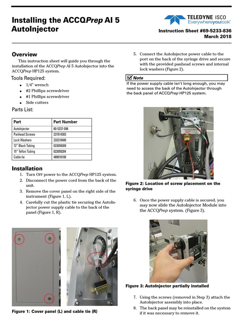 Teledyne ACCQPrep AI 5 instruction sheet
