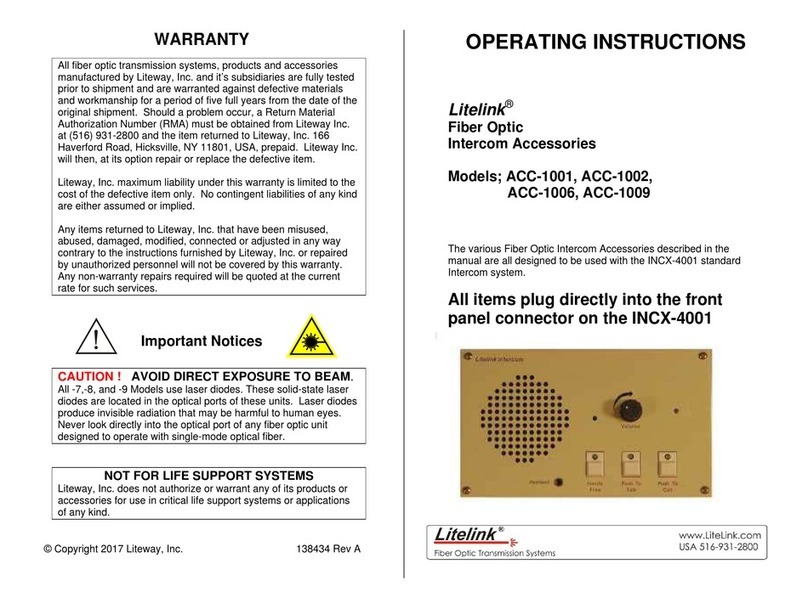 Litelink ACC-1001 operating instructions