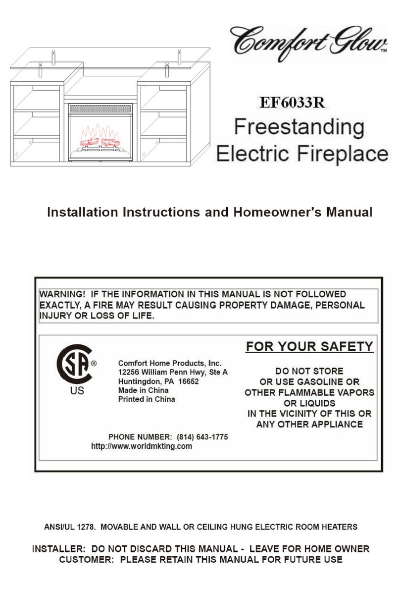 Comfort Glow EF6033R Installation instructions and homeowner's manual