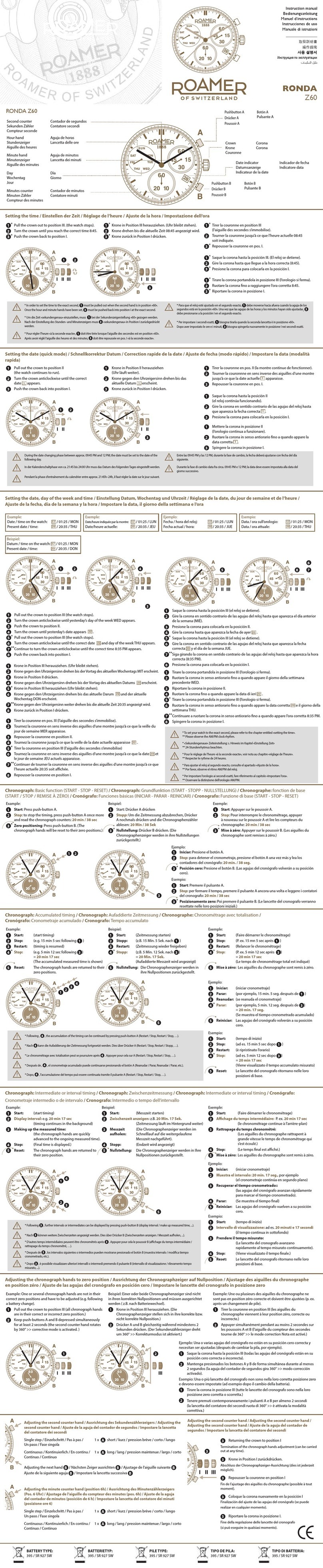 ROAMER RONDA Z60 instruction manual
