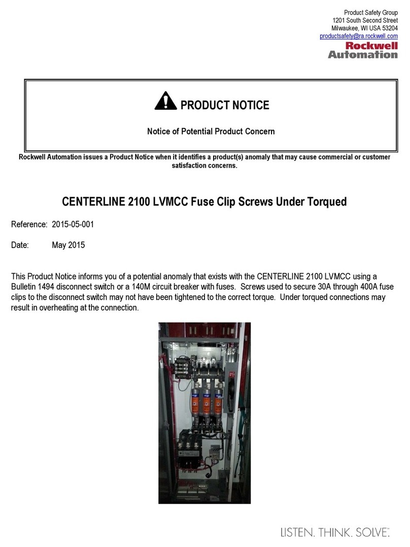 Rockwell Automation CENTERLINE 2100 LVMCC Operation and maintenance manual