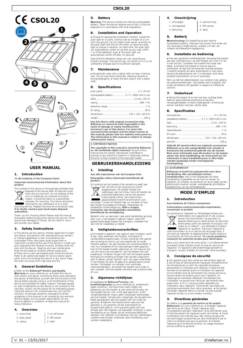 Velleman CSOL20 user manual