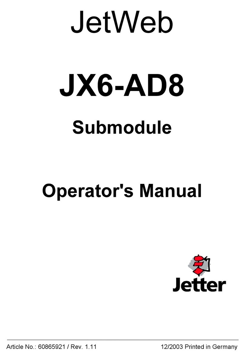 Jetter JetWeb JX6-AD8 Operator's manual