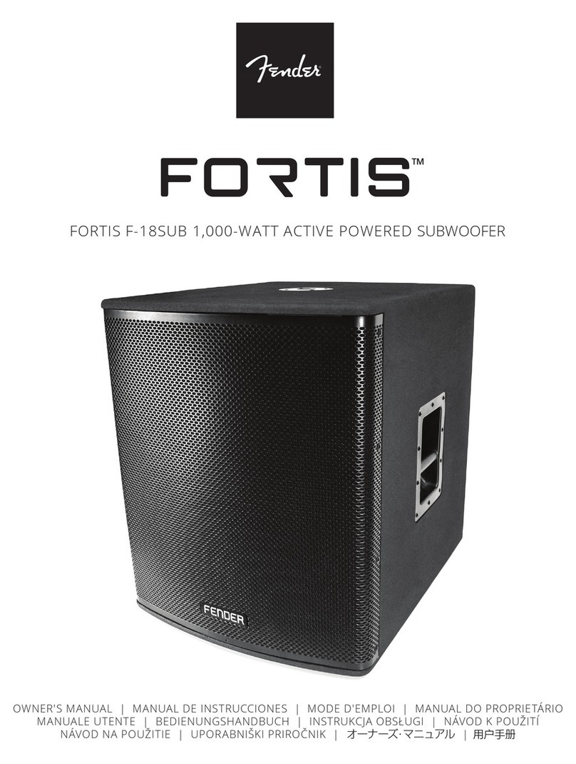 Fender FORTIS F-18SUB owner's manual