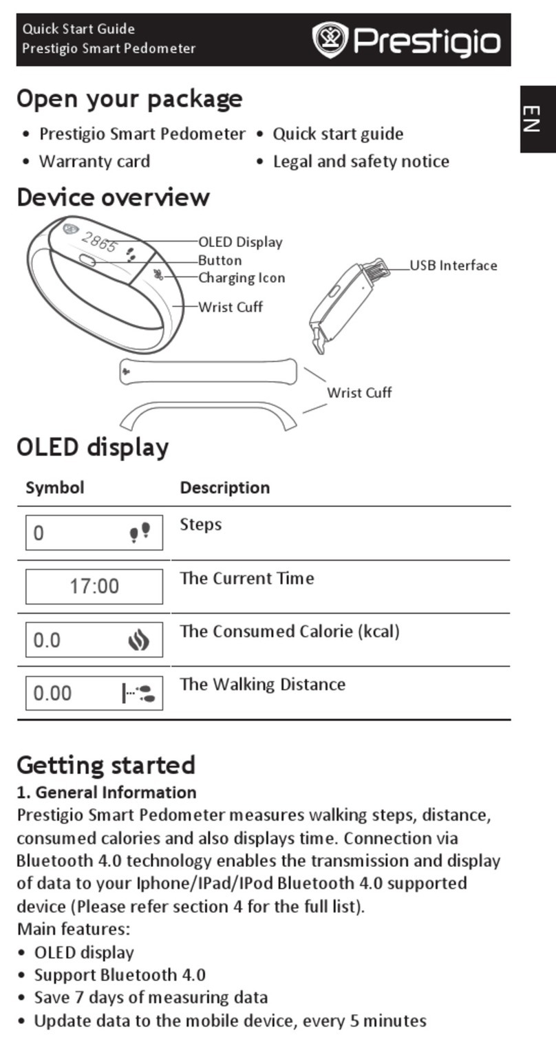 Prestigio Smart Pedometer quick start guide