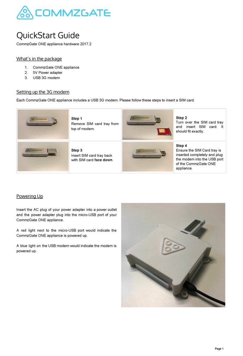 Commzgate ONE quick start guide