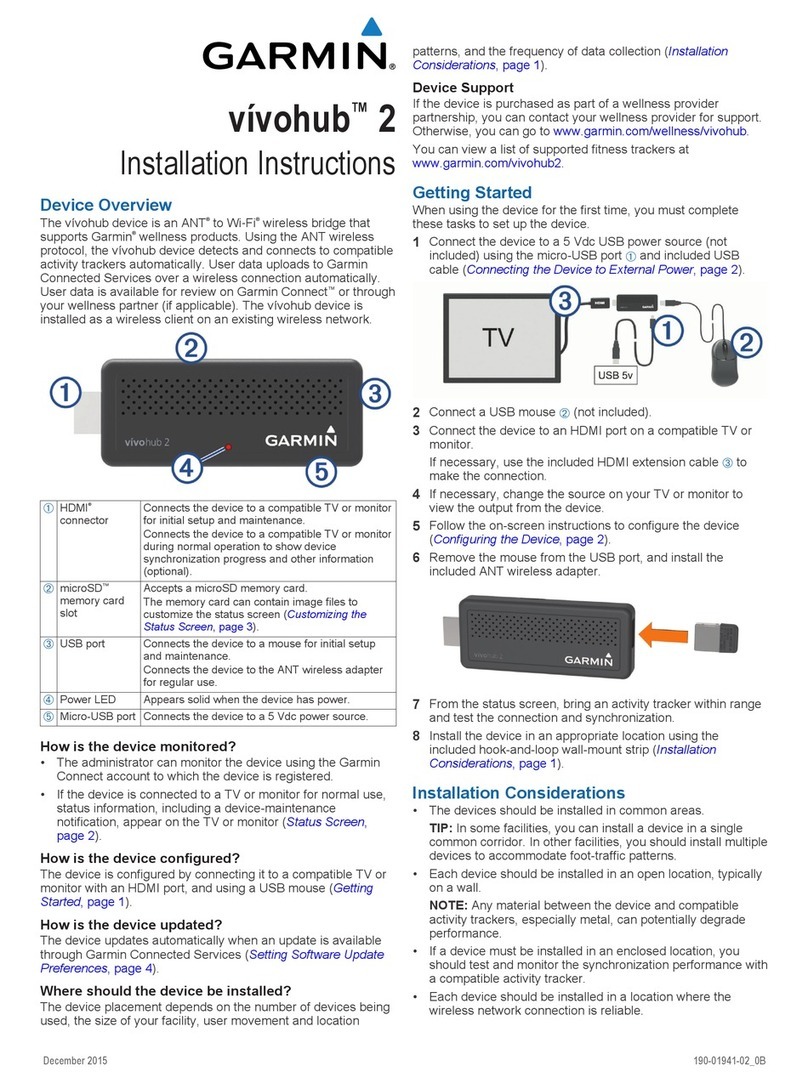 Garmin Vivohub 2 installation instructions