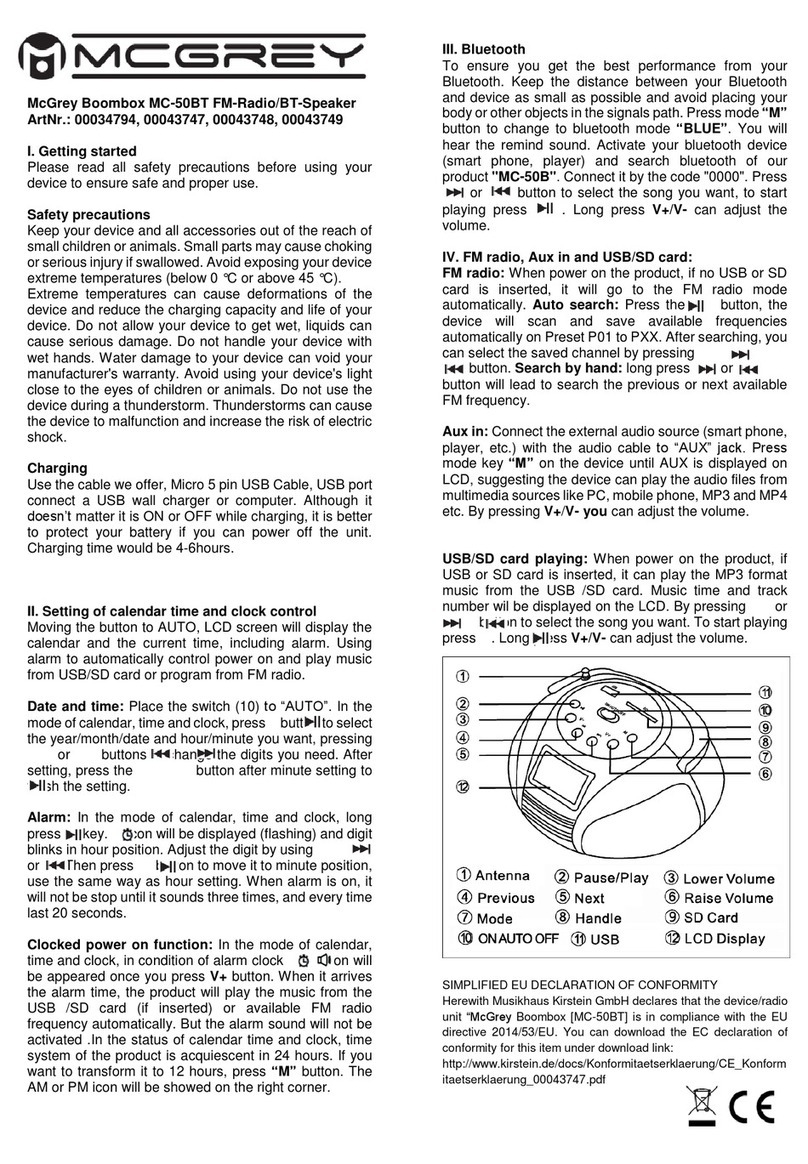 McGrey MC-50BT User manual