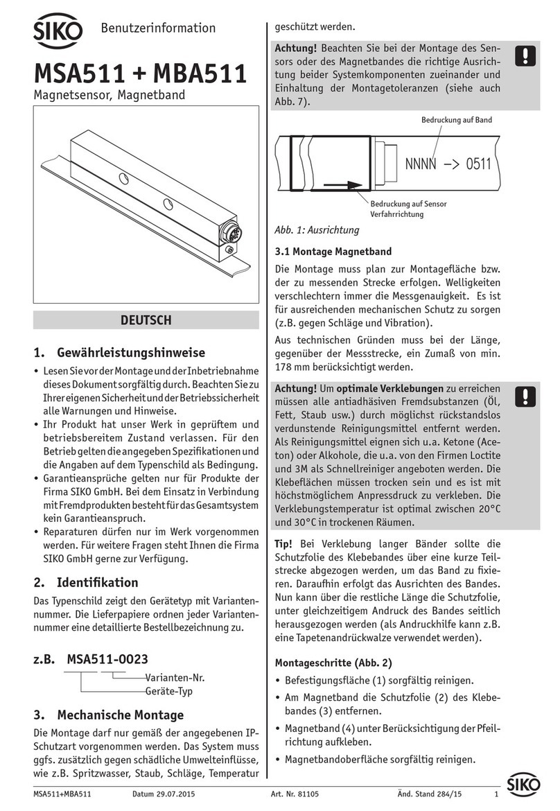 Siko MSA511 Operation manual