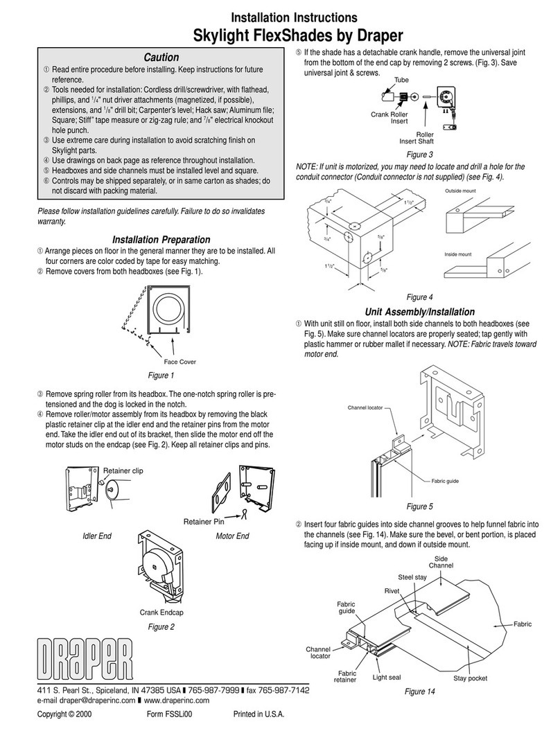 Draper Skylight FlexShades User manual