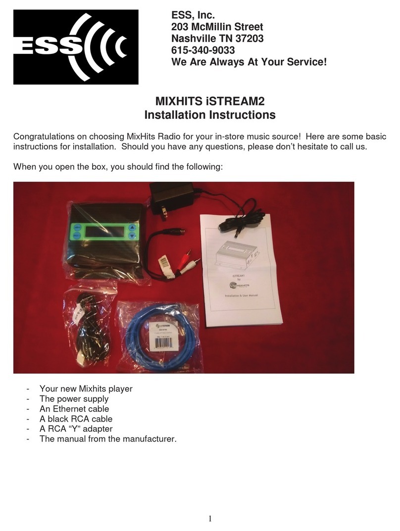 ESS MIXHITS iSTREAM2 installation instructions