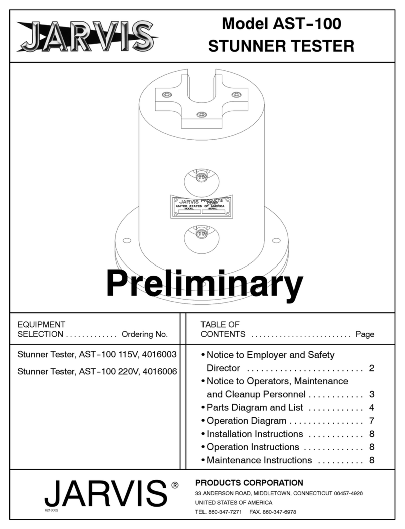 Jarvis AST-100 Series Installation, operation and maintenance instructions
