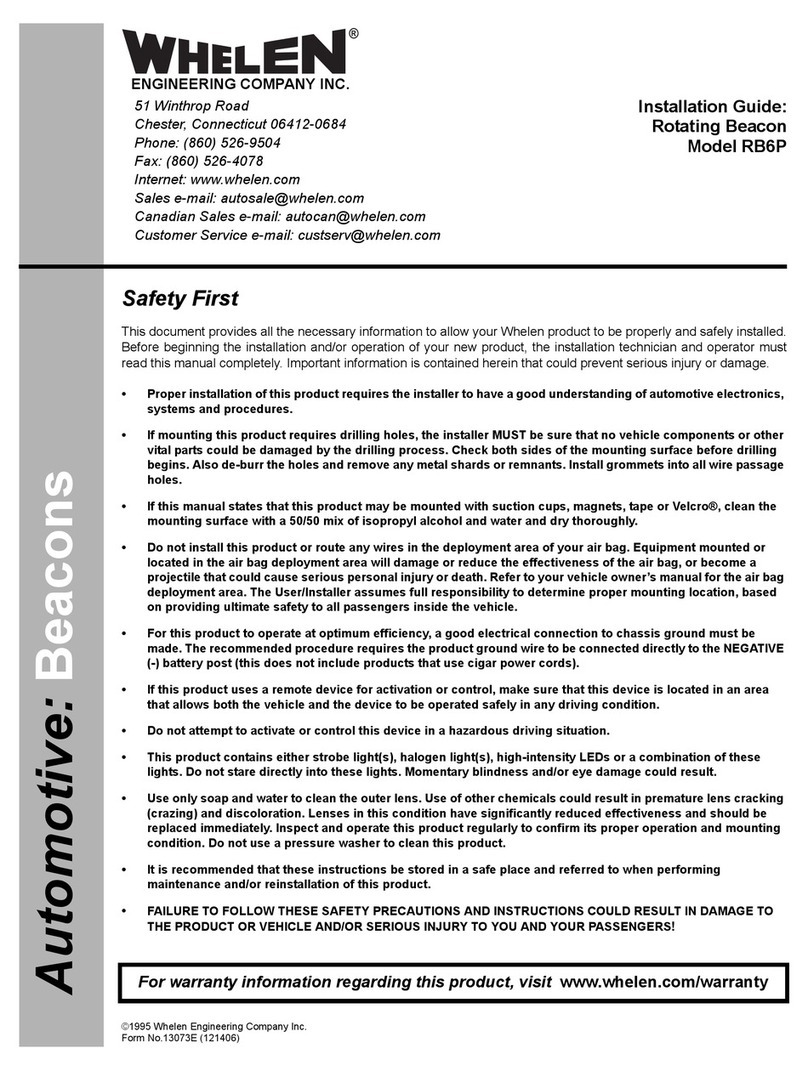 Whelen Engineering Company RB6P installation guide
