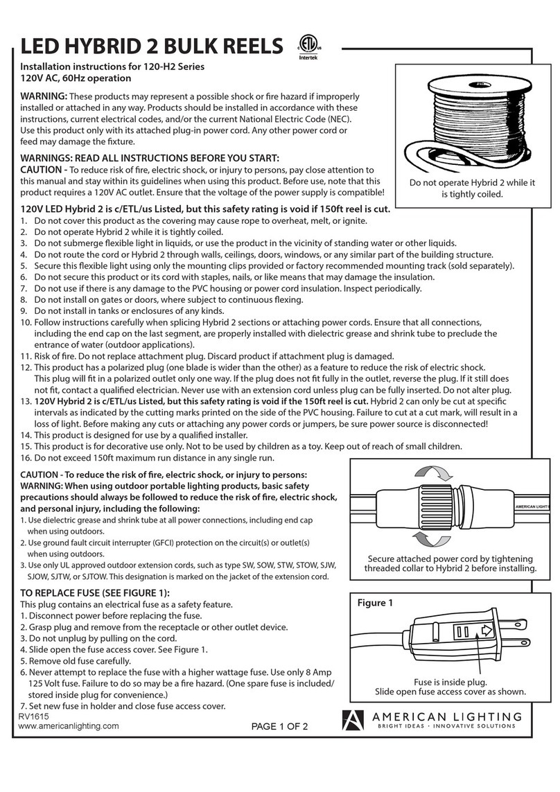 American Lighting LED HYBRID 2 120-H2 Series User manual