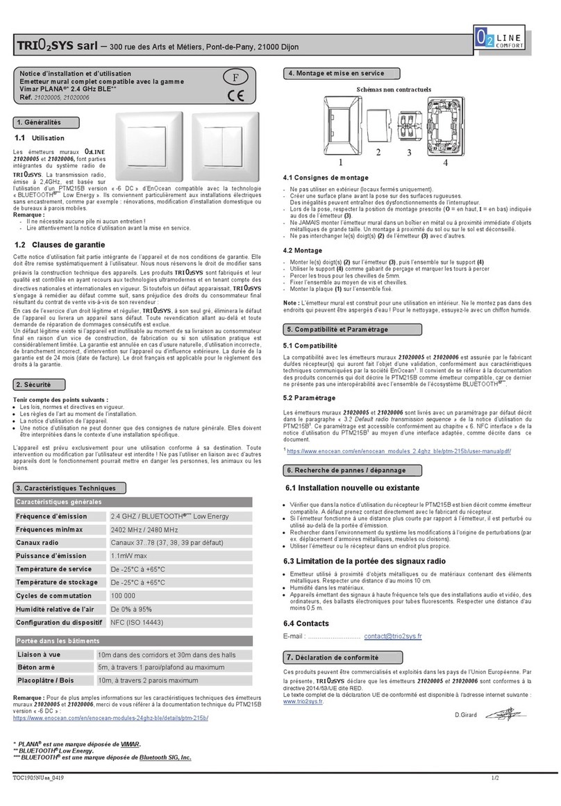 Vimar O2 Series Installation and user instructions
