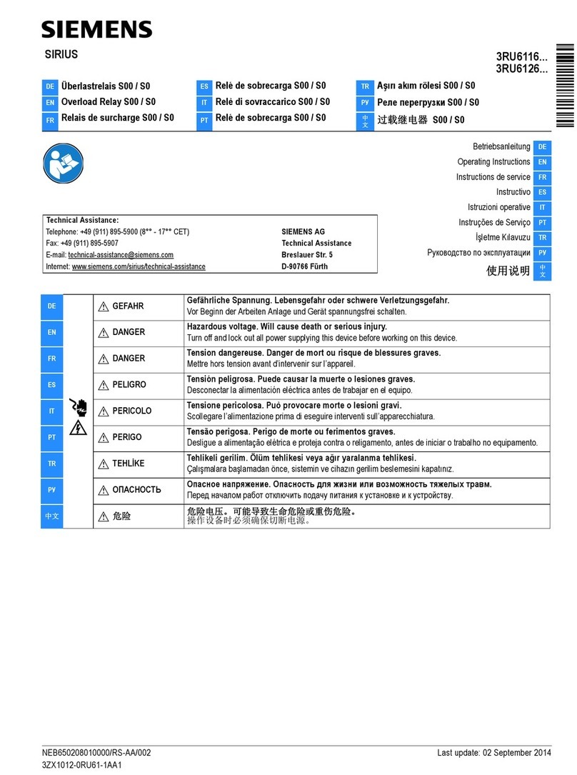 Siemens SIRIUS 3RU6116 Series User manual