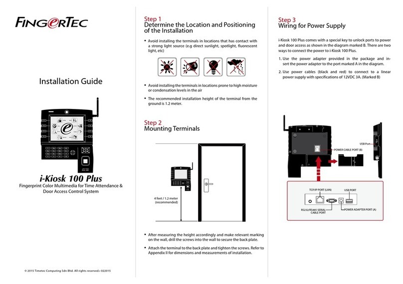 FingerTec i-Kiosk 100 Plus installation guide