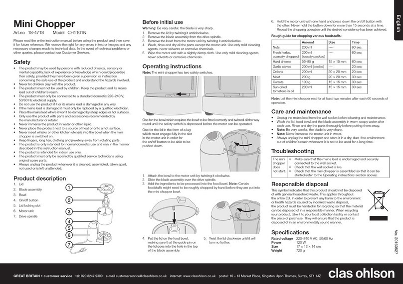 Clas Ohlson CH1101N quick start guide