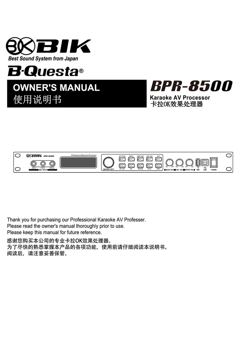BIK B-Questa BPR-8500 User manual