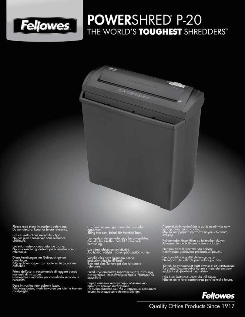 Fellowes Powershred P-20 User manual