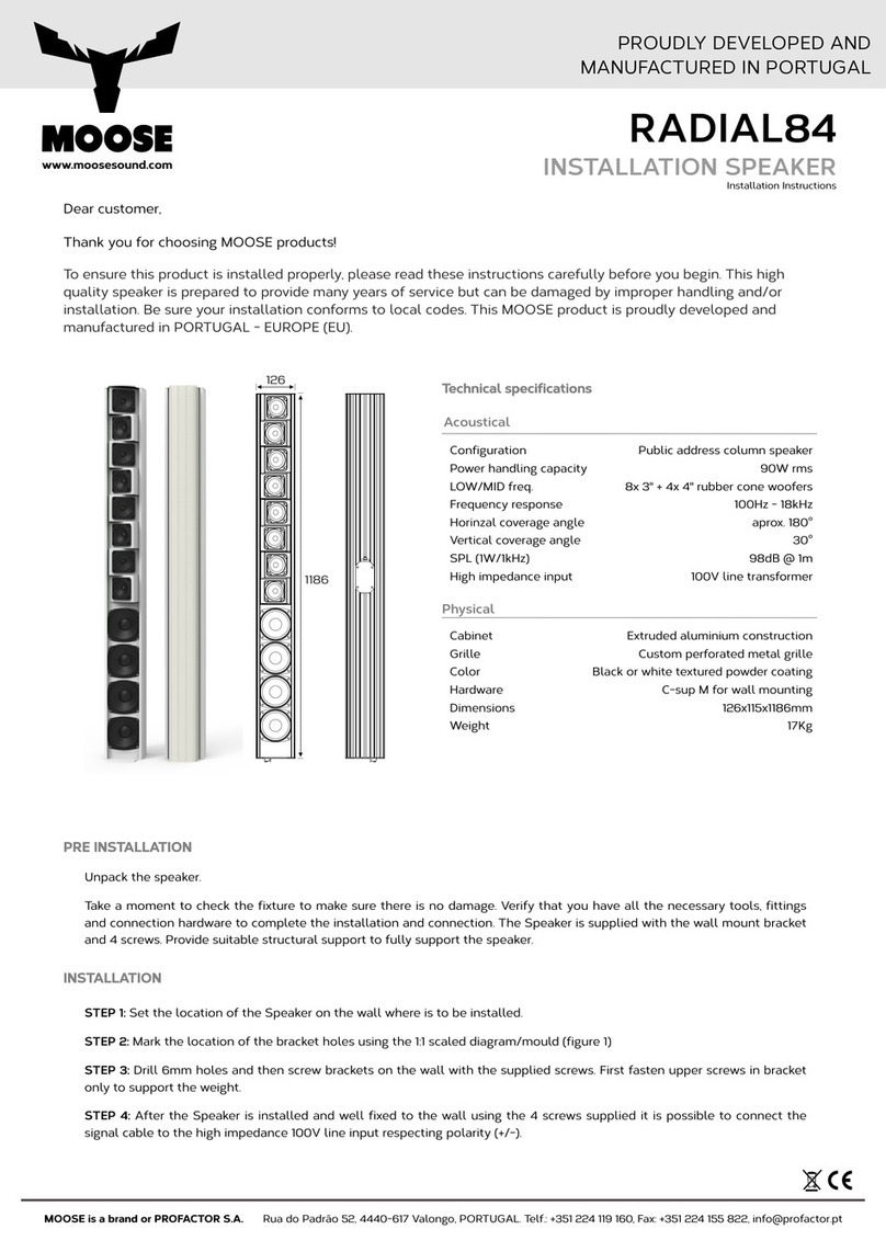 MOOSE RADIAL84 User manual