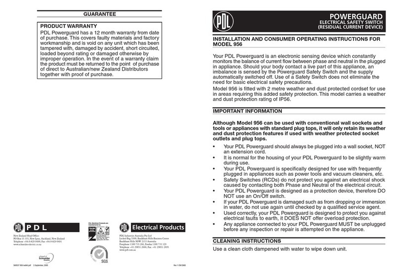 PDL POWERGUARD 956 User manual
