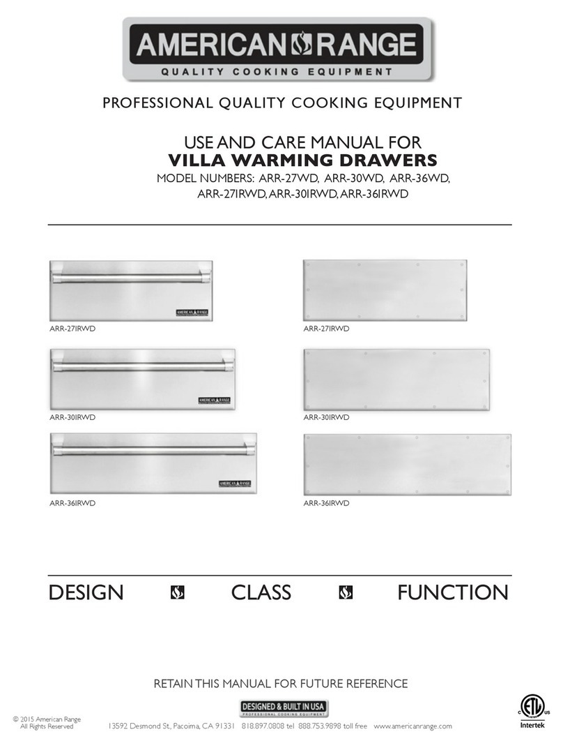 American Range ARR-27WD use and care manual