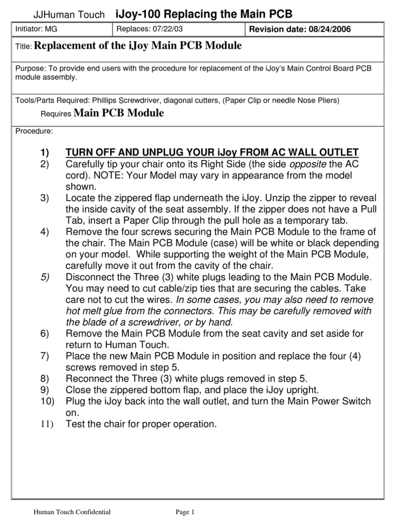 Human Touch iJoy-100 quick start guide
