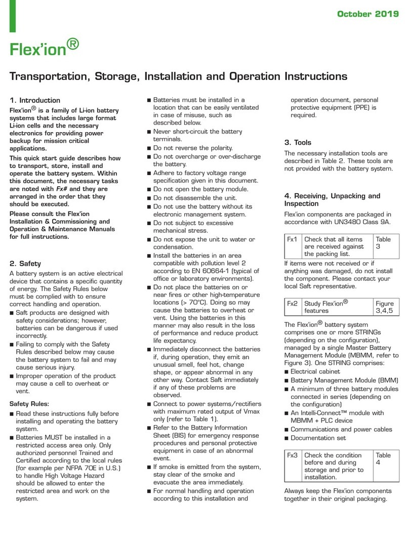 Total SAFT Flex'ion Series Transportation, Storage, Installation and Operation Instructions