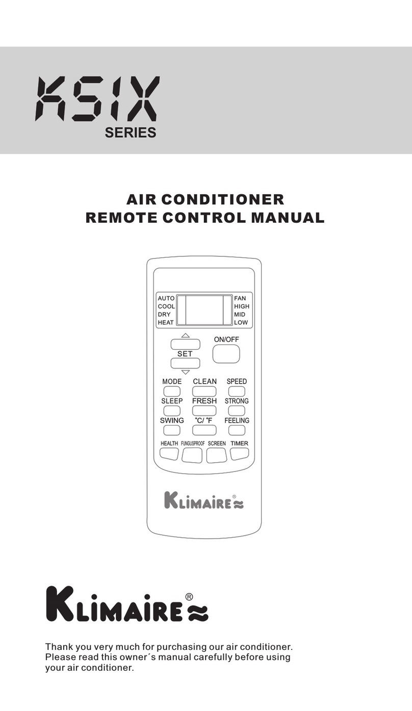 Klimaire KSIX Series User manual