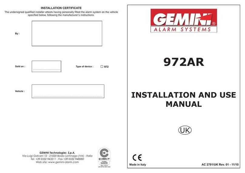 Gemini 972AR Installation and use manual